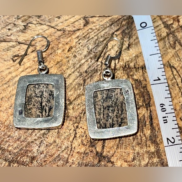 Honey Dendritic Earrings 1 7/8” - Picture 7 of 9